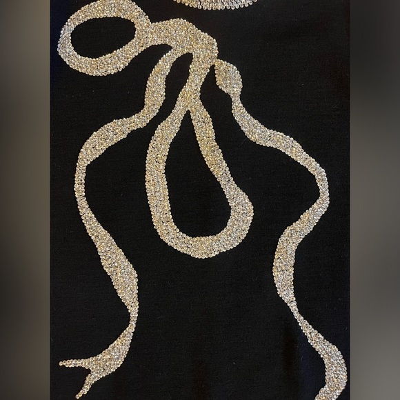 Saks Fifth Avenue Sweater Womens Size 10 Black Wool Pullover Zip Beaded EUC F24 - Picture 5 of 9